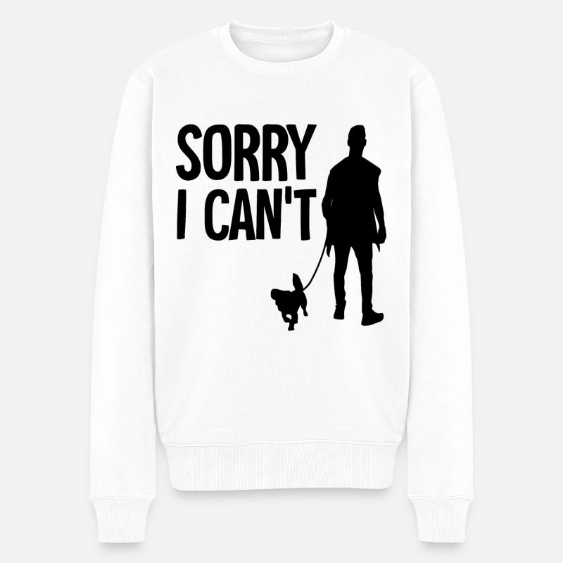 Hund gassi lustiger spruch - Männer Premium Bio Pullover - Weiß