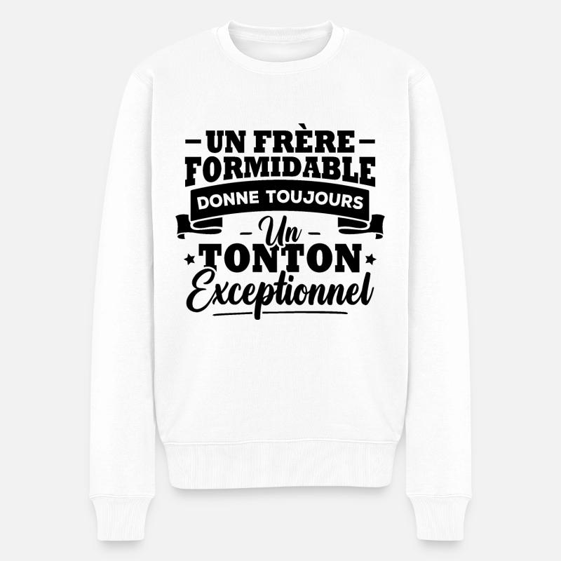 Un frère formidable donne un tonton exceptionnel - Pull Premium bio Homme - blanc