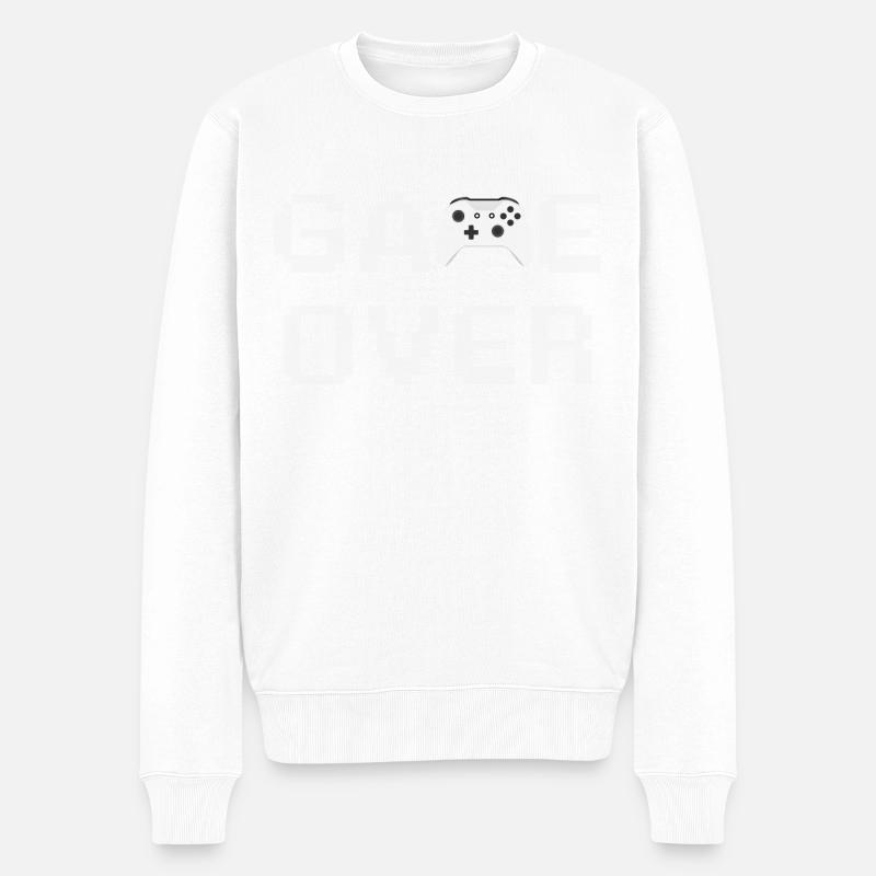 Game Over Controller White - Männer Premium Bio Pullover - Weiß