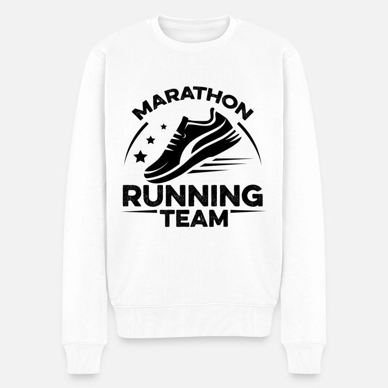 marathon running team - Männer Premium Bio Pullover - Weiß