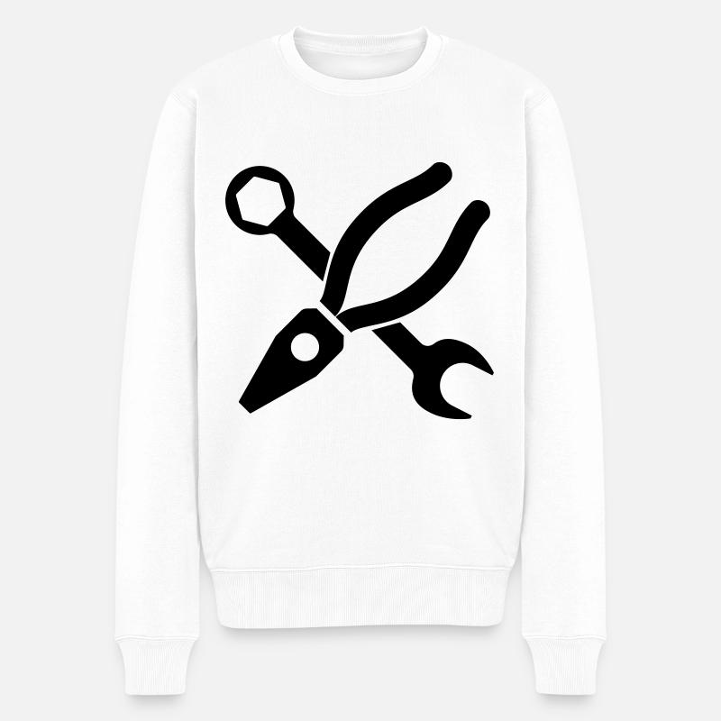 Zange Icon - Männer Premium Bio Pullover - Weiß