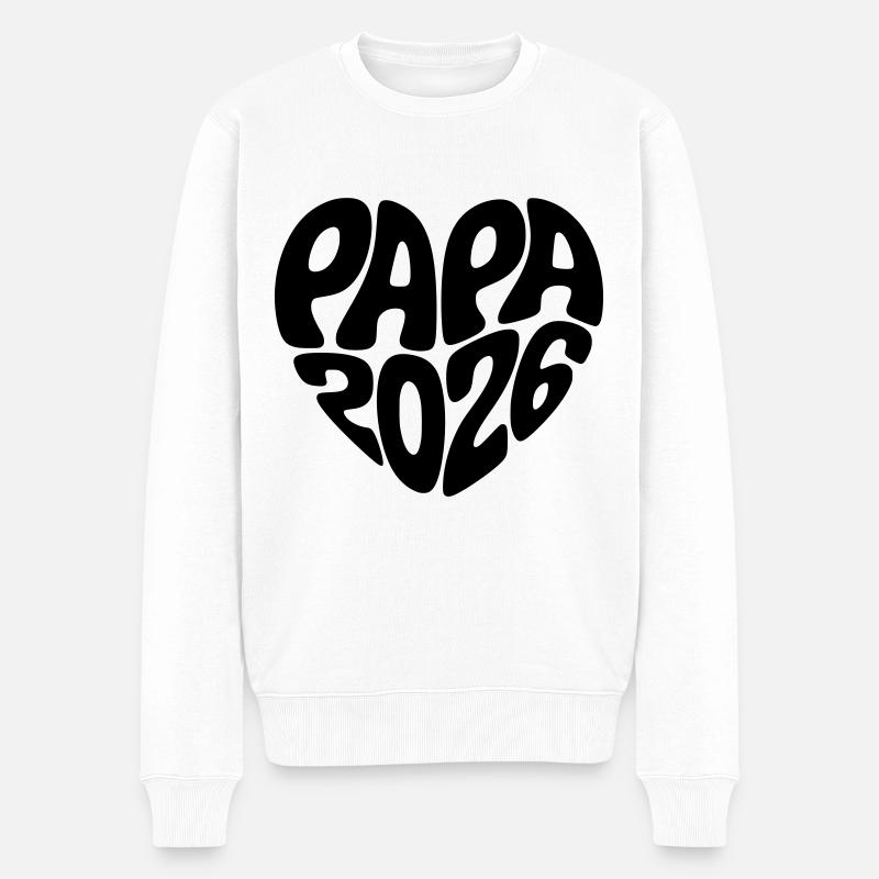 Papa 2026 - Männer Premium Bio Pullover - Weiß
