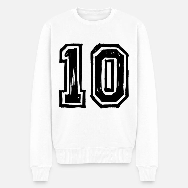 10 Nombre de maillot - Pull Premium bio Homme - blanc