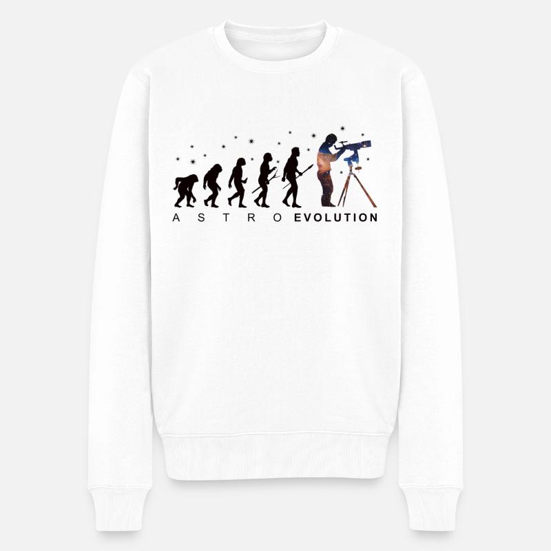 Astronomie Evolution Astrophotographie Cadeau - Pull Premium bio Homme - blanc