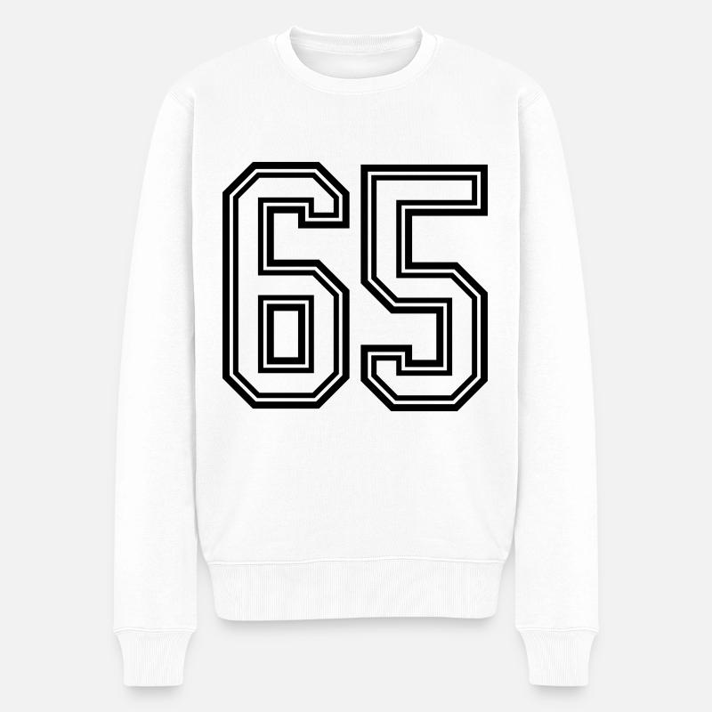 Symbole numérique 65 - Pull Premium bio Homme - blanc
