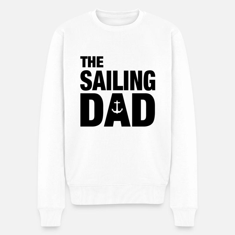 The Sailing Dad - Männer Premium Bio Pullover - Weiß