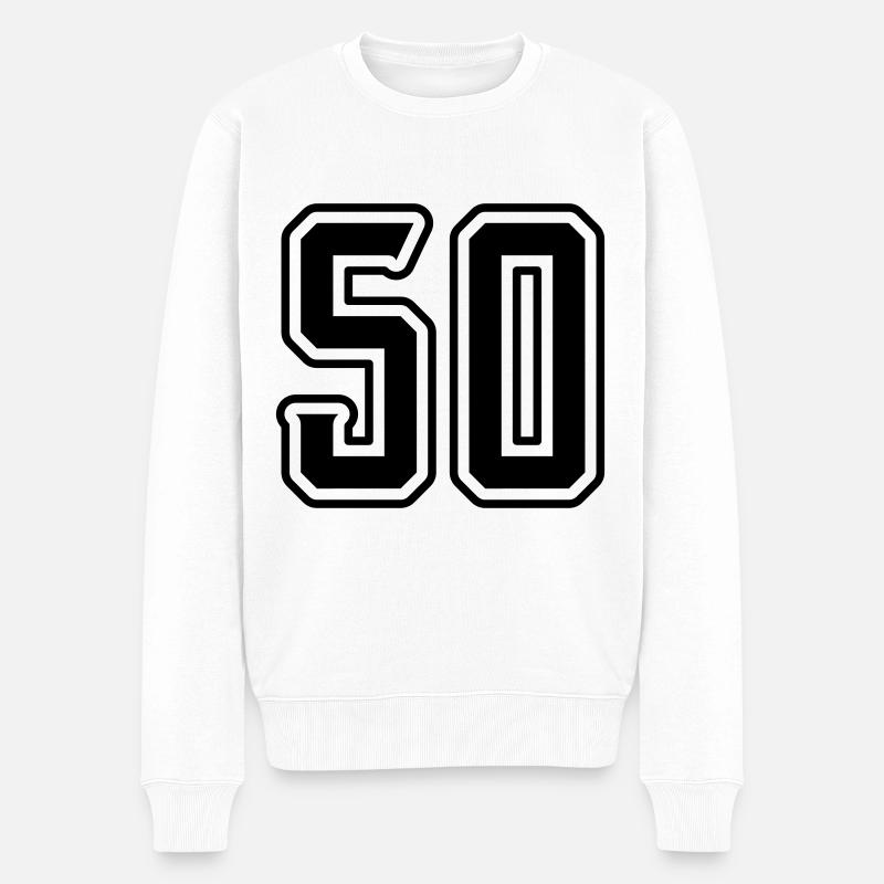 50 Zahl symbol - Männer Premium Bio Pullover - Weiß