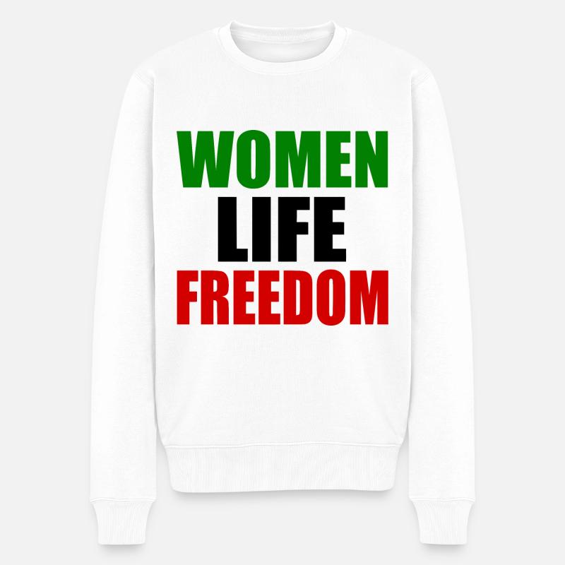 Women life freedom - Männer Premium Bio Pullover - Weiß