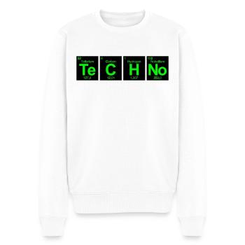 Techno Molekül Schriftzug Festival Rave Party Club - Männer Premium Bio Pullover - Weiß - Vorne - Thijin (182cm)
