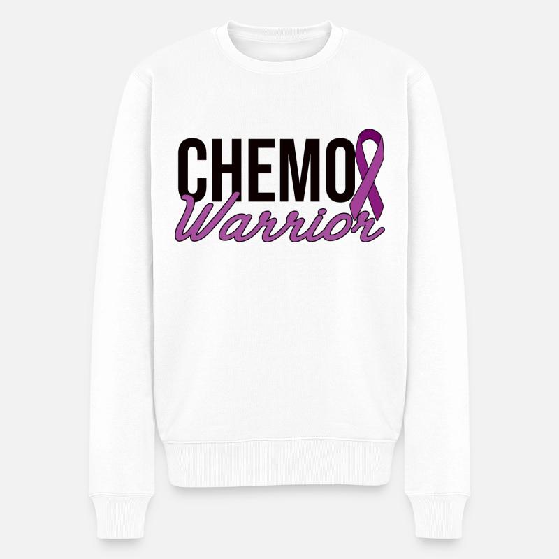 Chemo Warrior - Arc violet - Pull Premium bio Homme - blanc