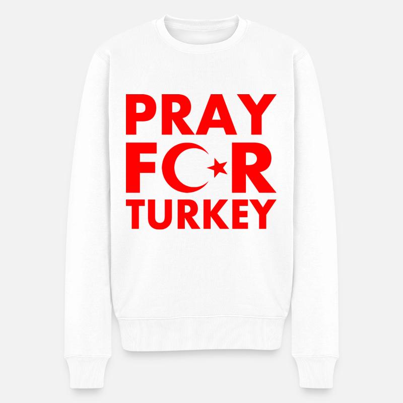 Pray for turkey - Pull Premium bio Homme - blanc