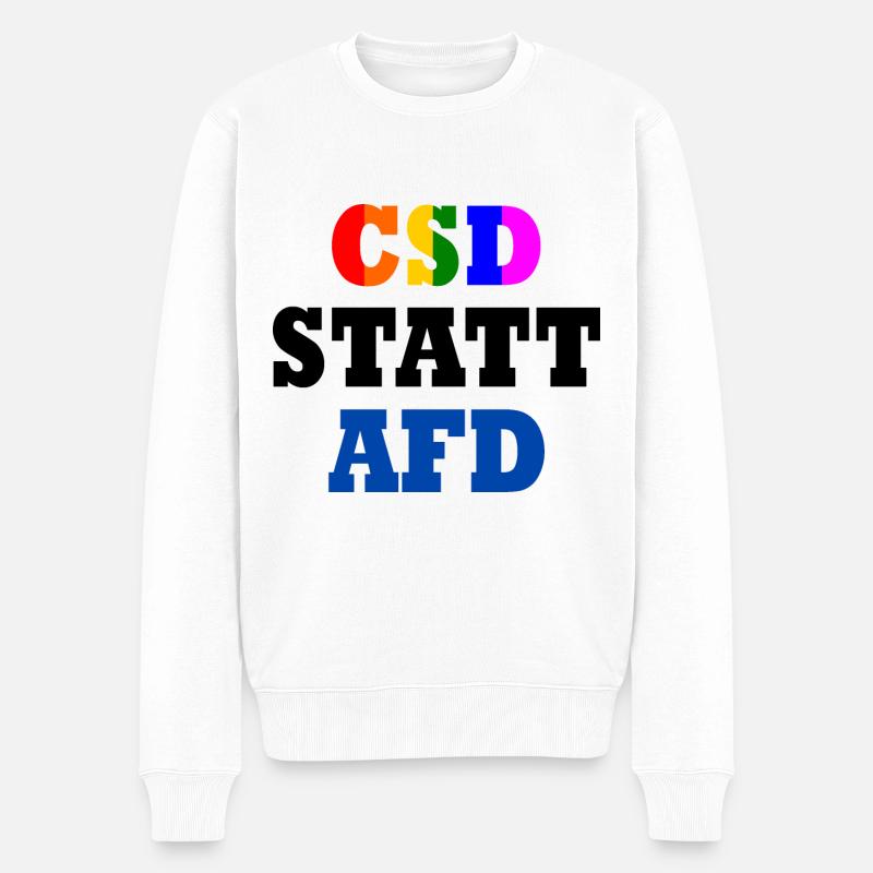 Csd statt afd - Männer Premium Bio Pullover - Weiß