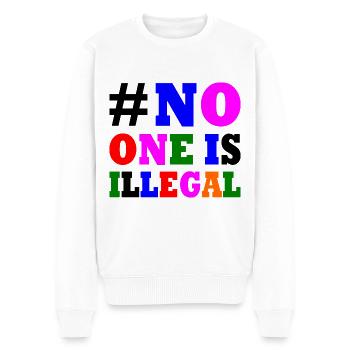 No one is illegal - Men's Premium Organic Jumper - white - Front - Thijin (182cm)