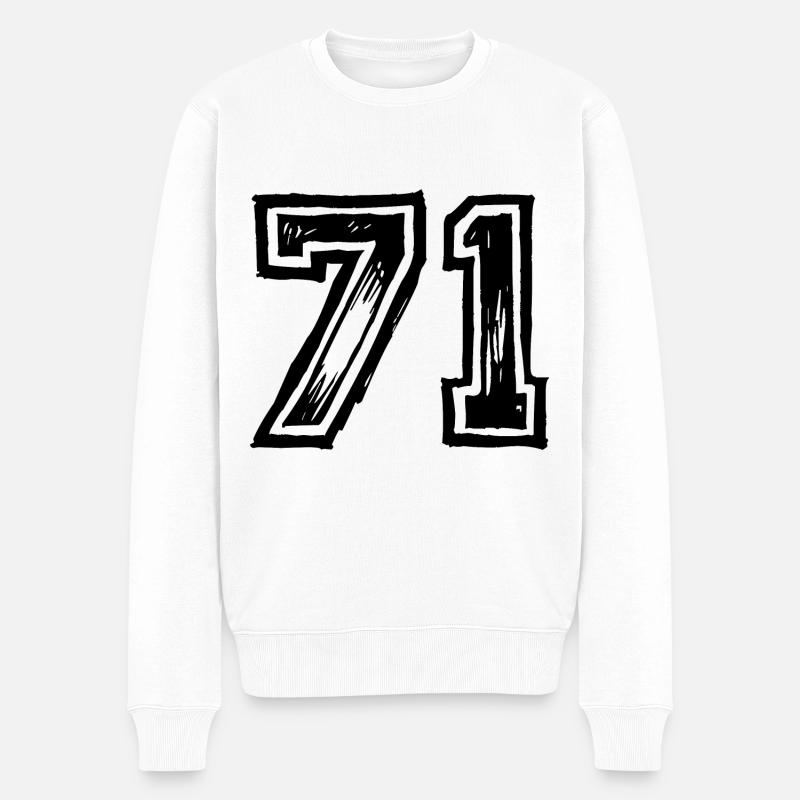 71 Zahl Trikot - Männer Premium Bio Pullover - Weiß