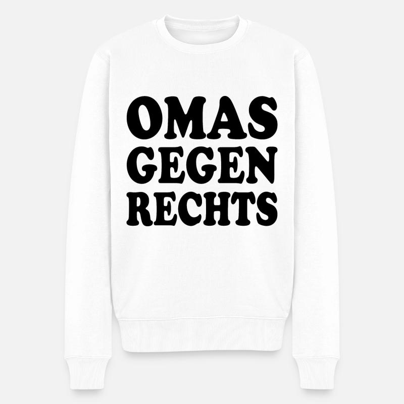 Omas gegen rechts - Männer Premium Bio Pullover - Weiß