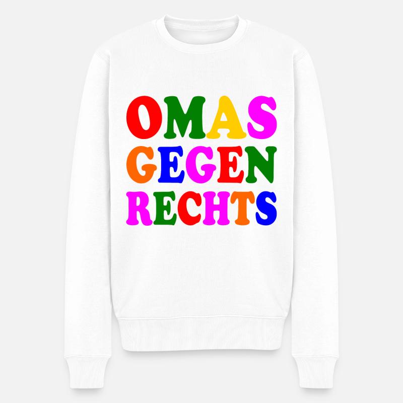 Omas gegen rechts - Männer Premium Bio Pullover - Weiß