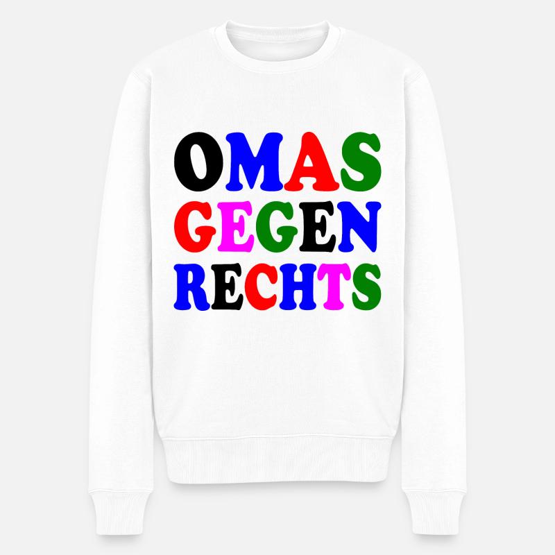 Omas gegen rechts - Männer Premium Bio Pullover - Weiß