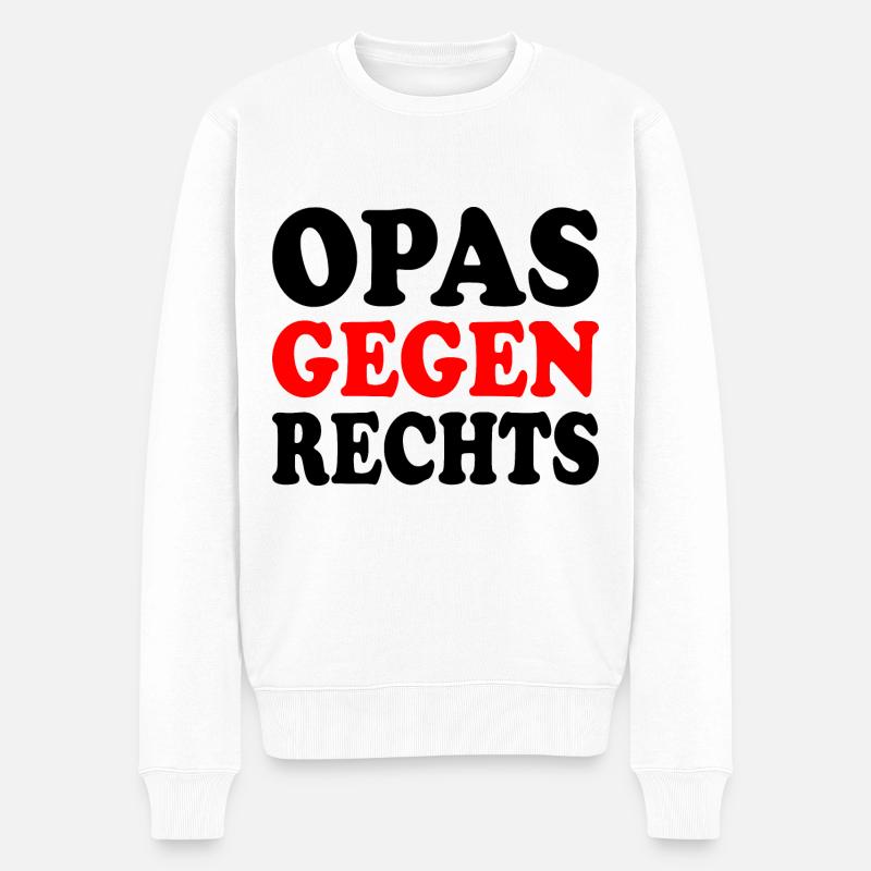 Opas gegen rechts - Männer Premium Bio Pullover - Weiß