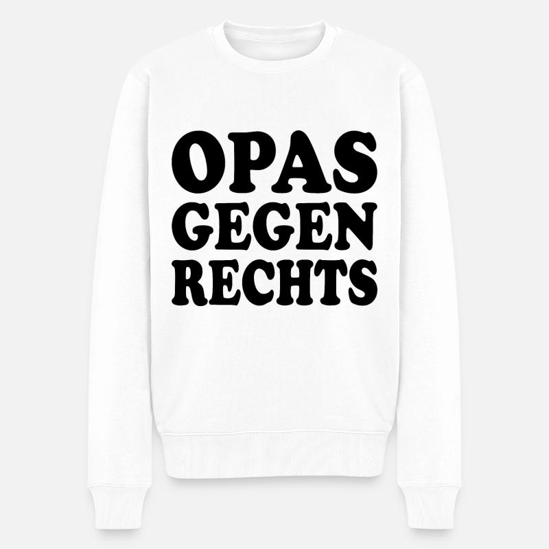 Opas gegen rechts - Männer Premium Bio Pullover - Weiß