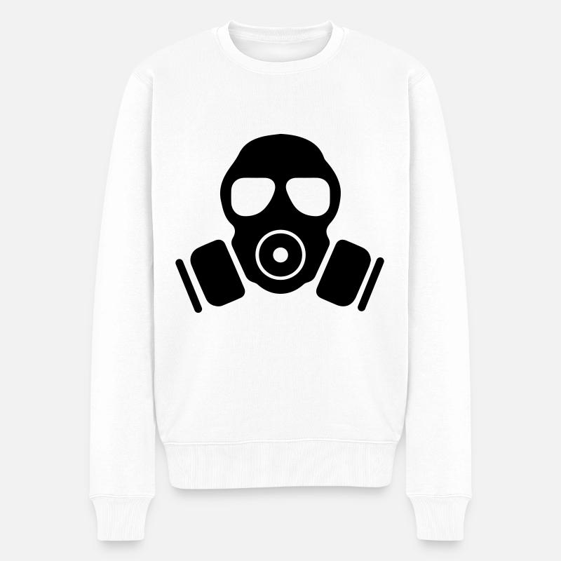 Symbole du masque à gaz - Pull Premium bio Homme - blanc