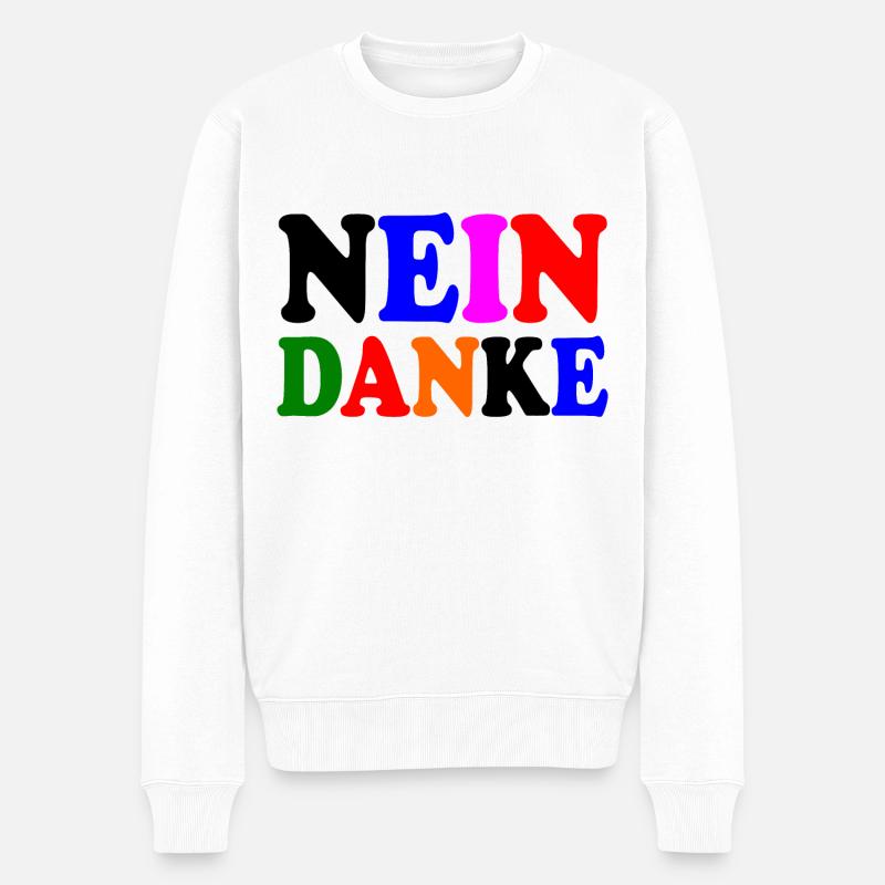 Nein danke - Männer Premium Bio Pullover - Weiß