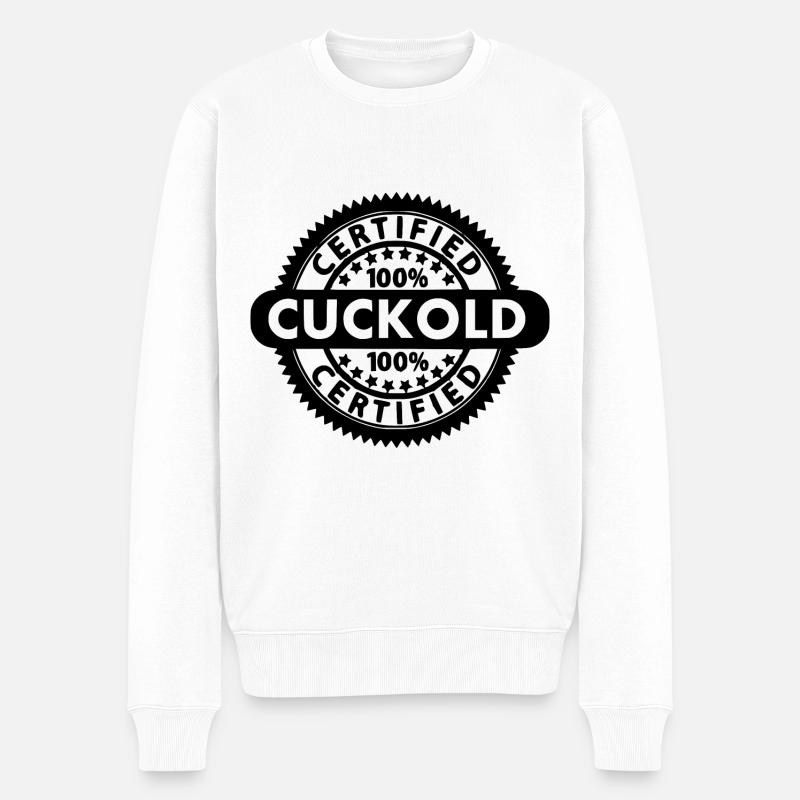 certified cuckold - Männer Premium Bio Pullover - Weiß