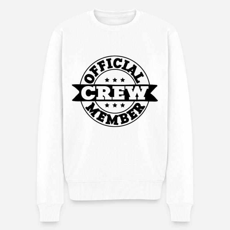 Crew Member - Männer Premium Bio Pullover - Weiß