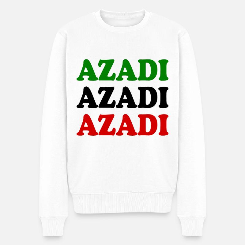 Azadi - Männer Premium Bio Pullover - Weiß