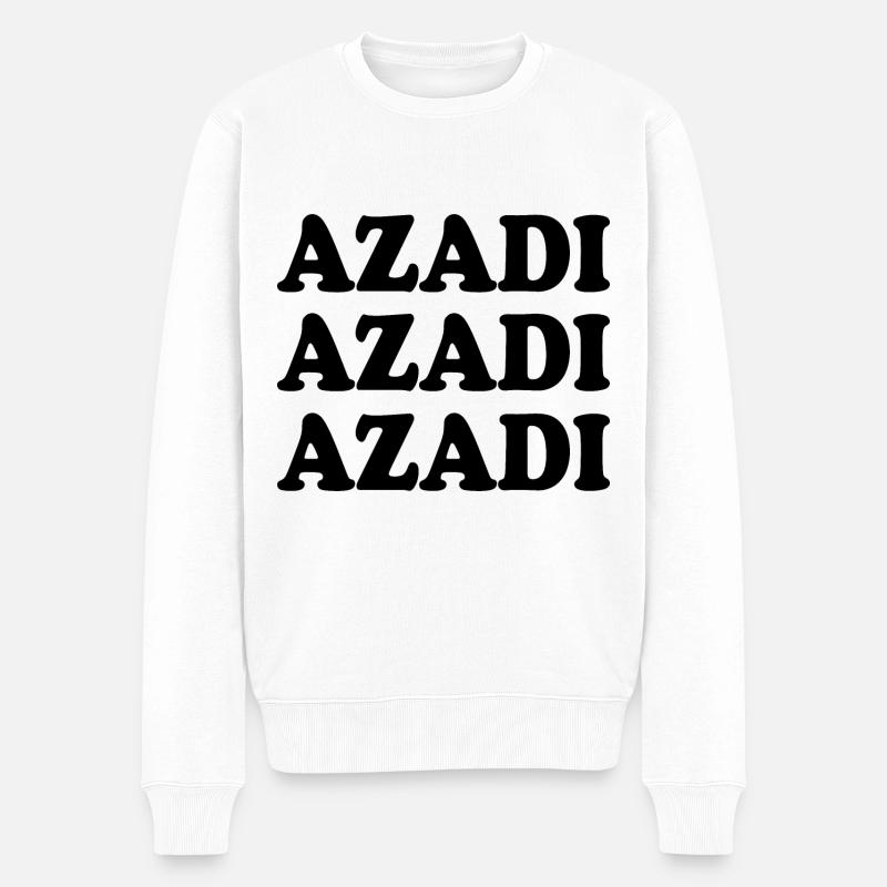 Azadi - Männer Premium Bio Pullover - Weiß