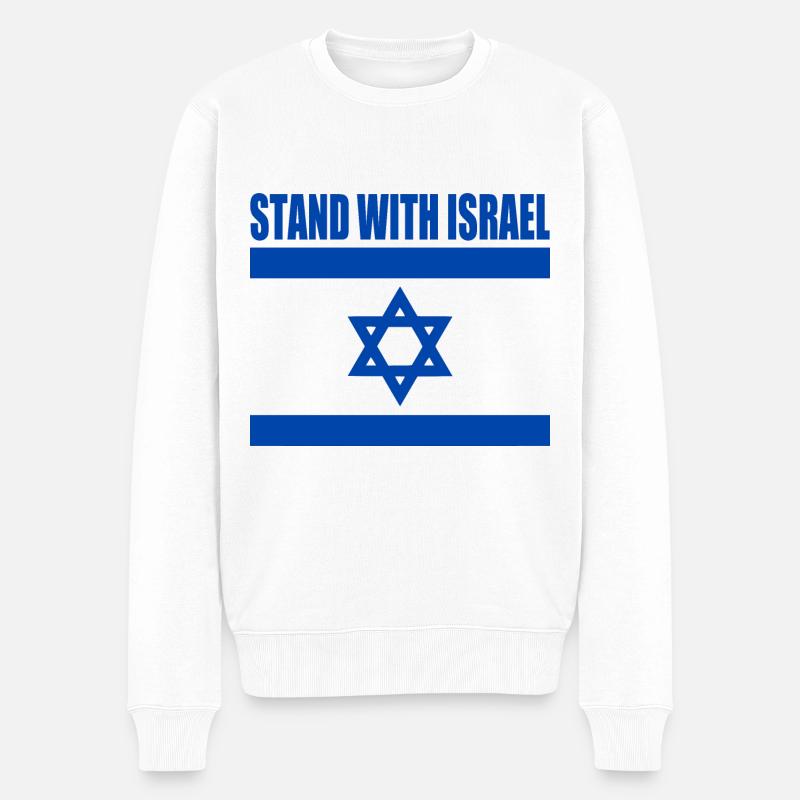 We Stand with israel - Männer Premium Bio Pullover - Weiß