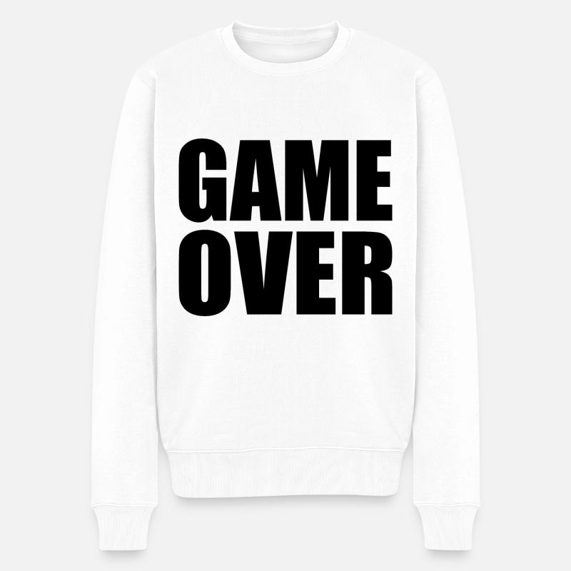 Game over - Männer Premium Bio Pullover - Weiß