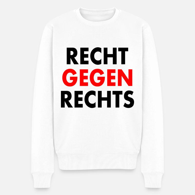 Recht gegen rechts - Männer Premium Bio Pullover - Weiß
