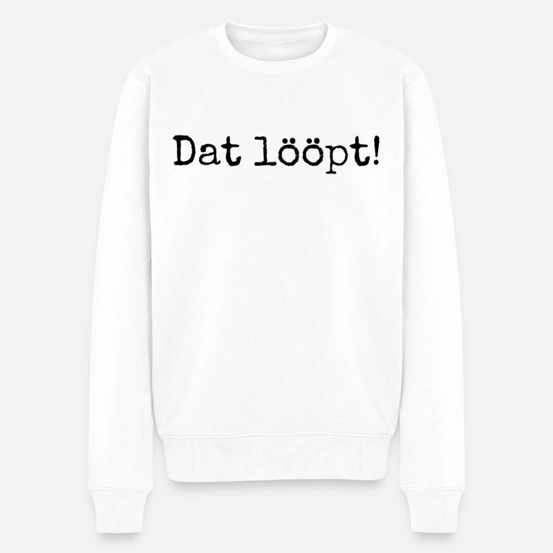 Dat lööpt! - Norddeutsch "Das klappt!" - Männer Premium Bio Pullover - Weiß