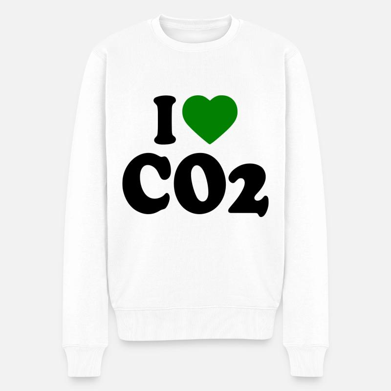 I love co2 - Pull Premium bio Homme - blanc