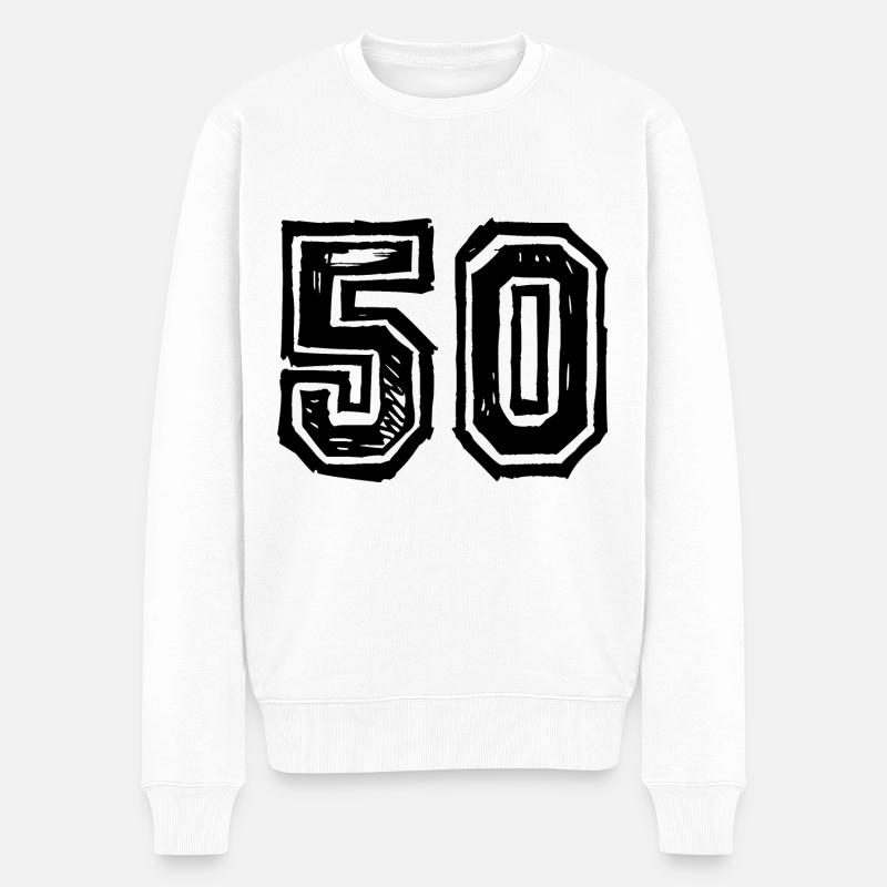 50 Nombre de maillot - Pull Premium bio Homme - blanc