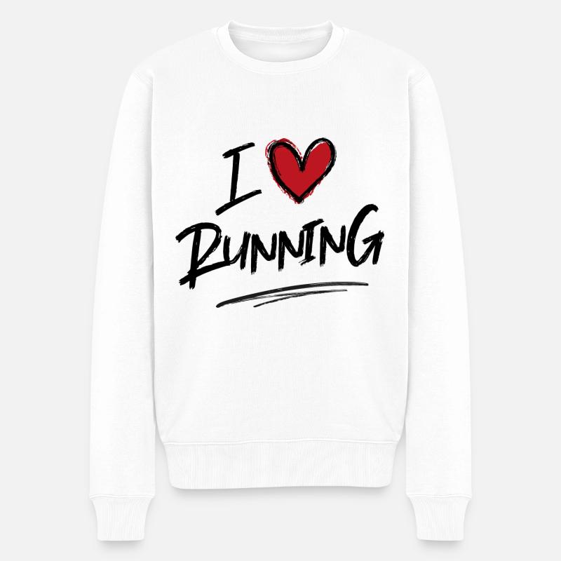 Ich liebe Rennen - Männer Premium Bio Pullover - Weiß
