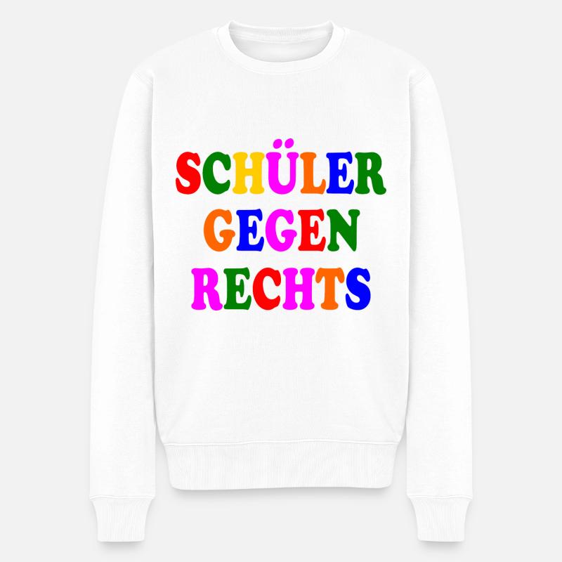 Schüler gegen rechts - Männer Premium Bio Pullover - Weiß