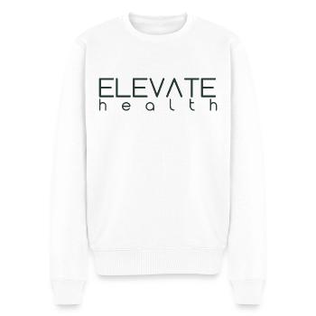 ELEVATE your health | Verbessere Deine Gesundheit - Männer Premium Bio Pullover - Weiß - Vorne - Thijin (182cm)