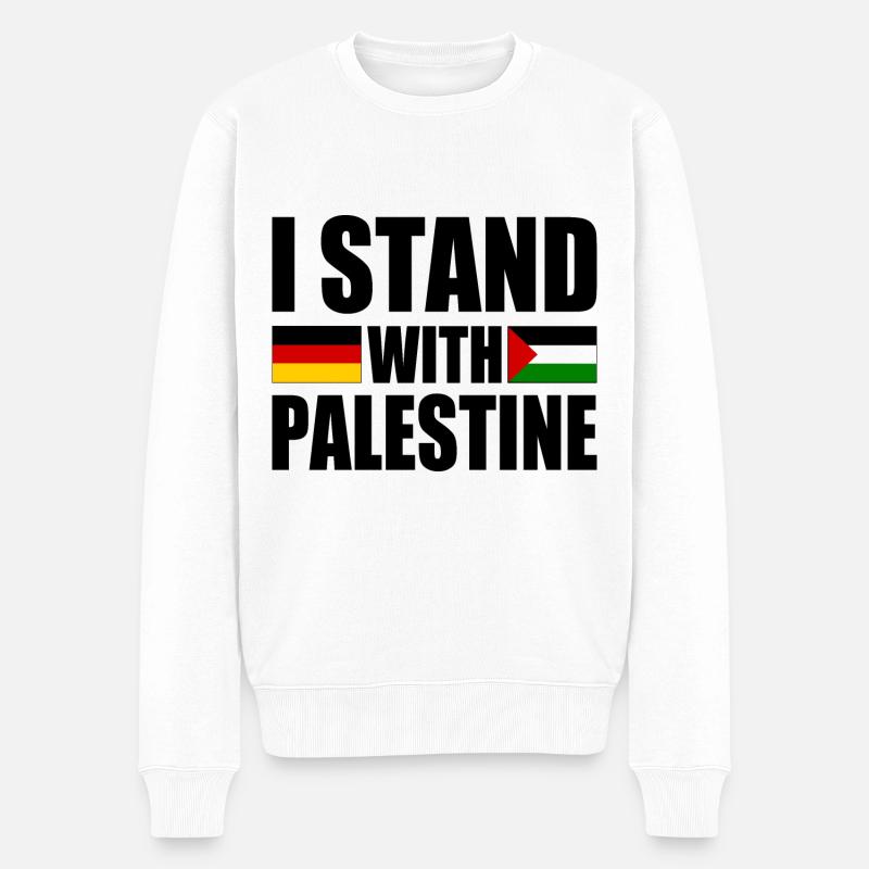 I stand with palestine - Pull Premium bio Homme - blanc