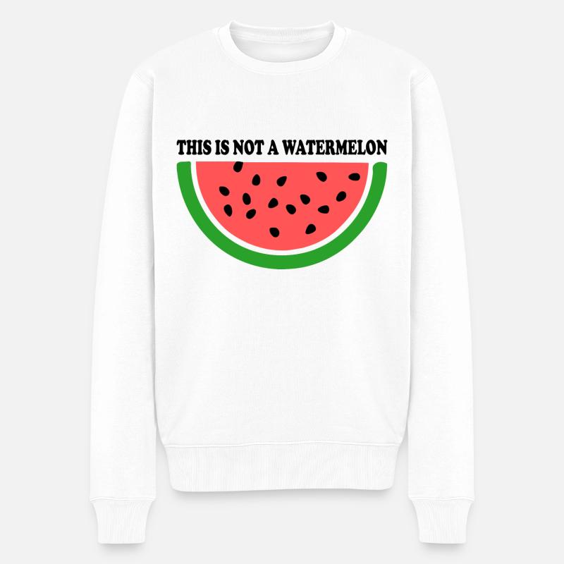 THIS IS NOT A WATERMELON - Männer Premium Bio Pullover - Weiß