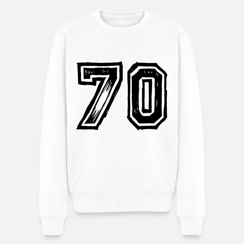 70 Zahl Trikot - Männer Premium Bio Pullover - Weiß