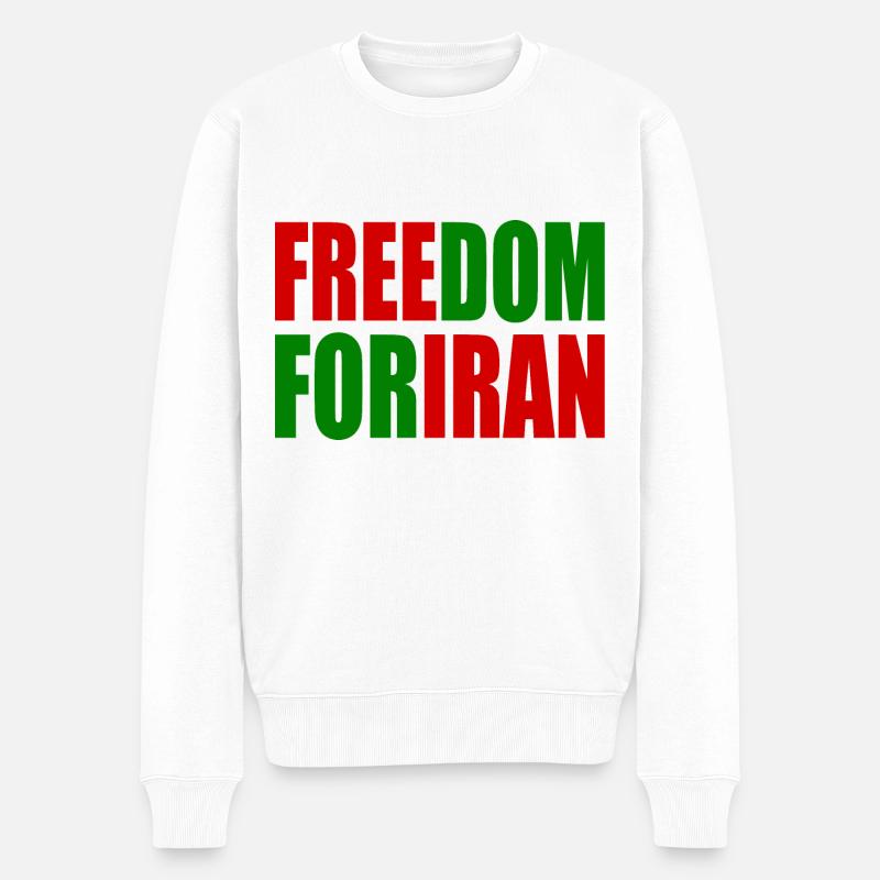 Freedom for iran - Männer Premium Bio Pullover - Weiß