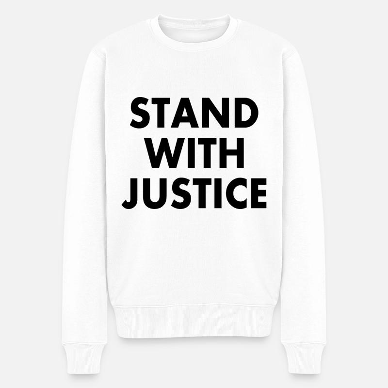 Stand with justice - Männer Premium Bio Pullover - Weiß
