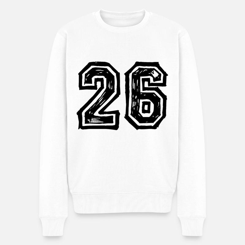 26 Zahl Trikot - Männer Premium Bio Pullover - Weiß