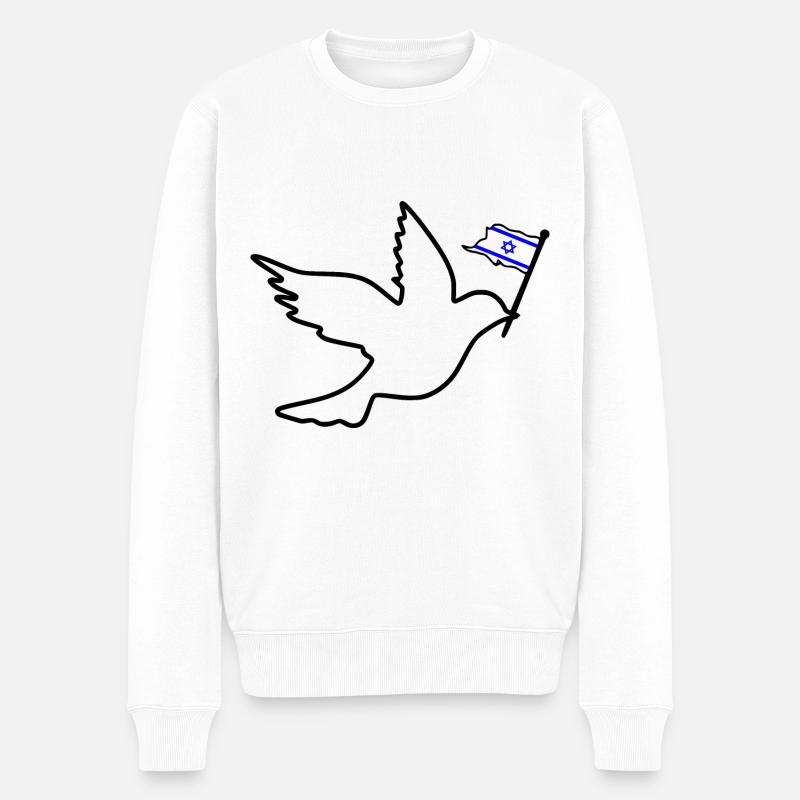 Israel - Männer Premium Bio Pullover - Weiß