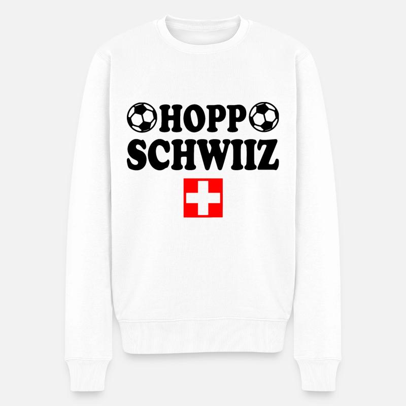 Schweiz - Männer Premium Bio Pullover - Weiß