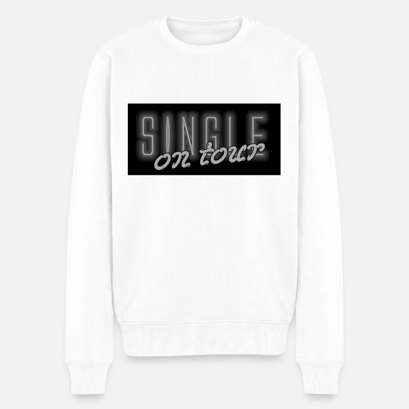 Single on tour - Männer Premium Bio Pullover - Weiß