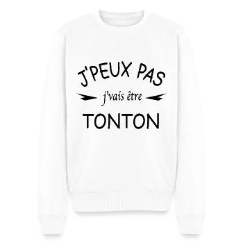 J'peux pas j'vais être tonton - Pull Premium bio Homme - blanc - Devant - Thijin (182cm)