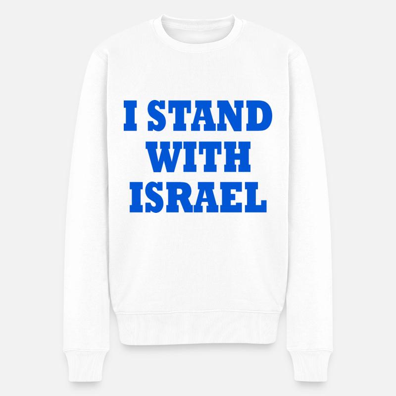 I Stand with israel - Männer Premium Bio Pullover - Weiß