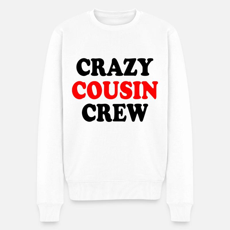 Crazy cousin crew - Pull Premium bio Homme - blanc